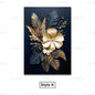 Trendy Techify's Canvas Tavlor - Blommor & Löv i Färgerna Svart & Guld