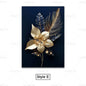 Trendy Techify's Canvas Tavlor - Blommor & Löv i Färgerna Svart & Guld