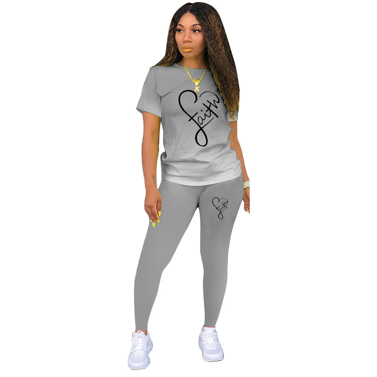 Trendy Techify's Trängingsset - Leggings & T-Shirt