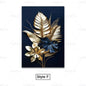 Trendy Techify's Canvas Tavlor - Blommor & Löv i Färgerna Svart & Guld