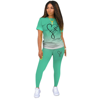 Trendy Techify's Trängingsset - Leggings & T-Shirt