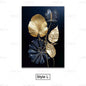 Trendy Techify's Canvas Tavlor - Blommor & Löv i Färgerna Svart & Guld