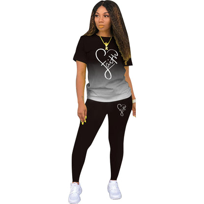 Trendy Techify's Trängingsset - Leggings & T-Shirt