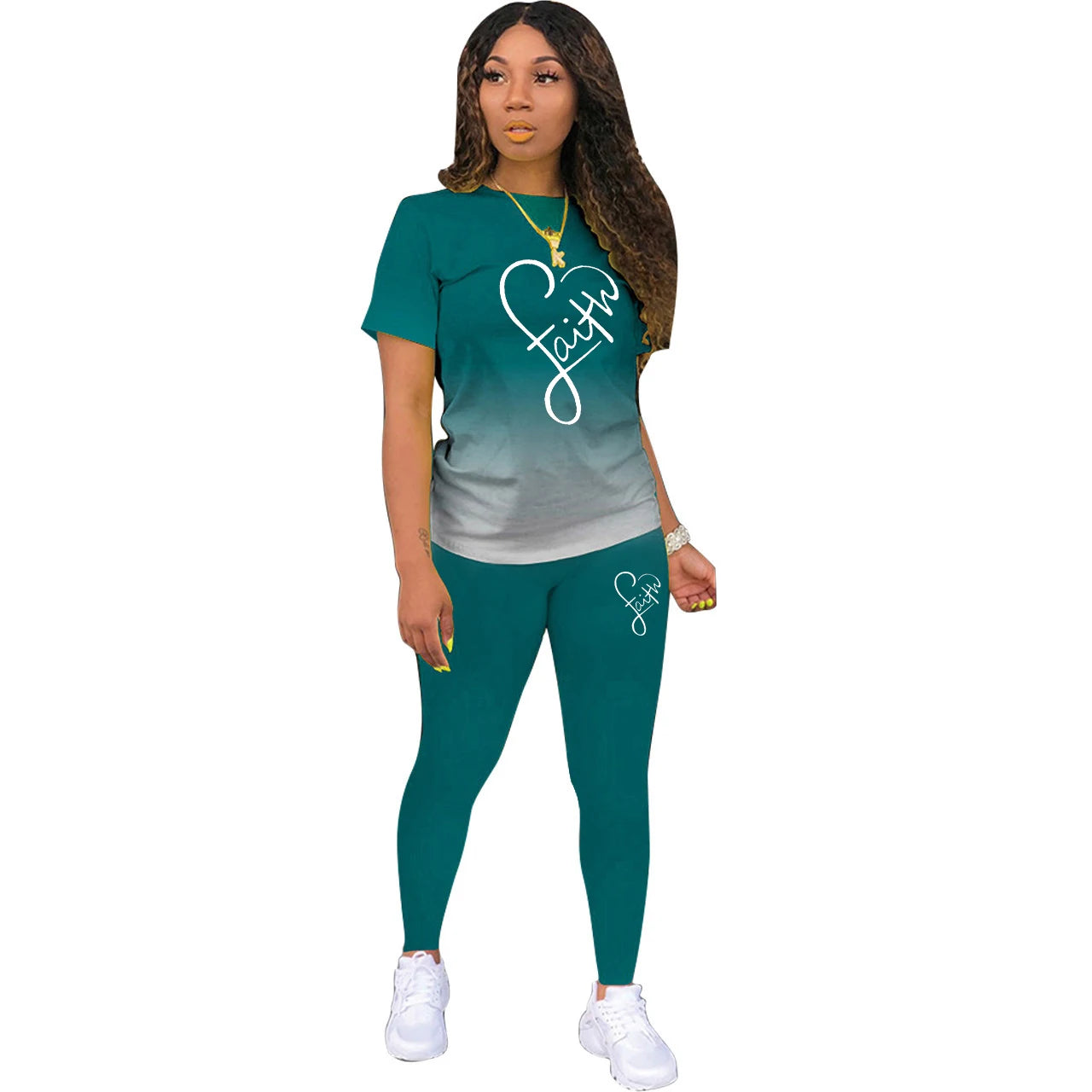 Trendy Techify's Trängingsset - Leggings & T-Shirt