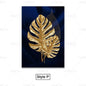 Trendy Techify's Canvas Tavlor - Blommor & Löv i Färgerna Svart & Guld